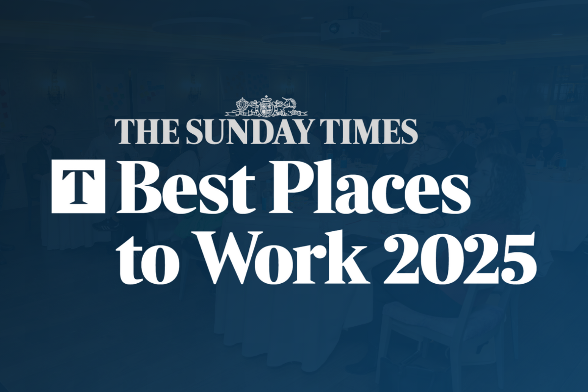 Best Places to work logo on gradient blue background