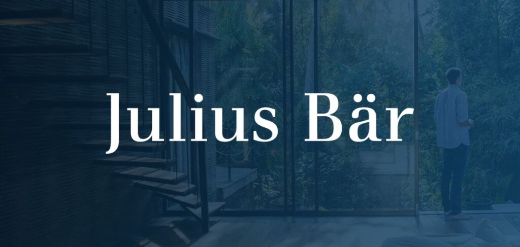 Julius Bar logo overlaid on a navy blue image